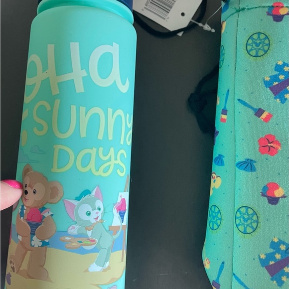 New Aulani Disney Resort Duffy & Friends Aqua Aloha Drink Bottle Tumbler Hawaii - Picture 2 of 6